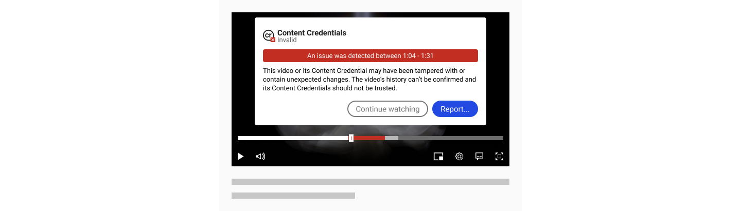 video status summaries for invalid states