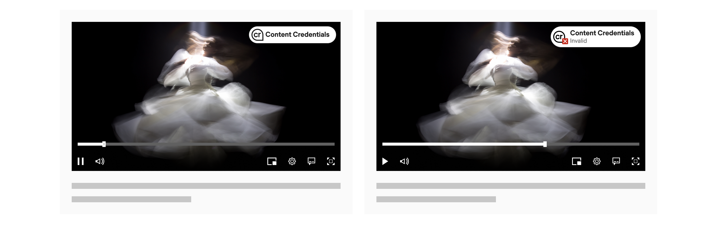 The two validation states: valid and invalid